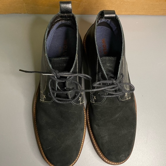Wolverine black suede and leather boots men’s 9 - Picture 5 of 9